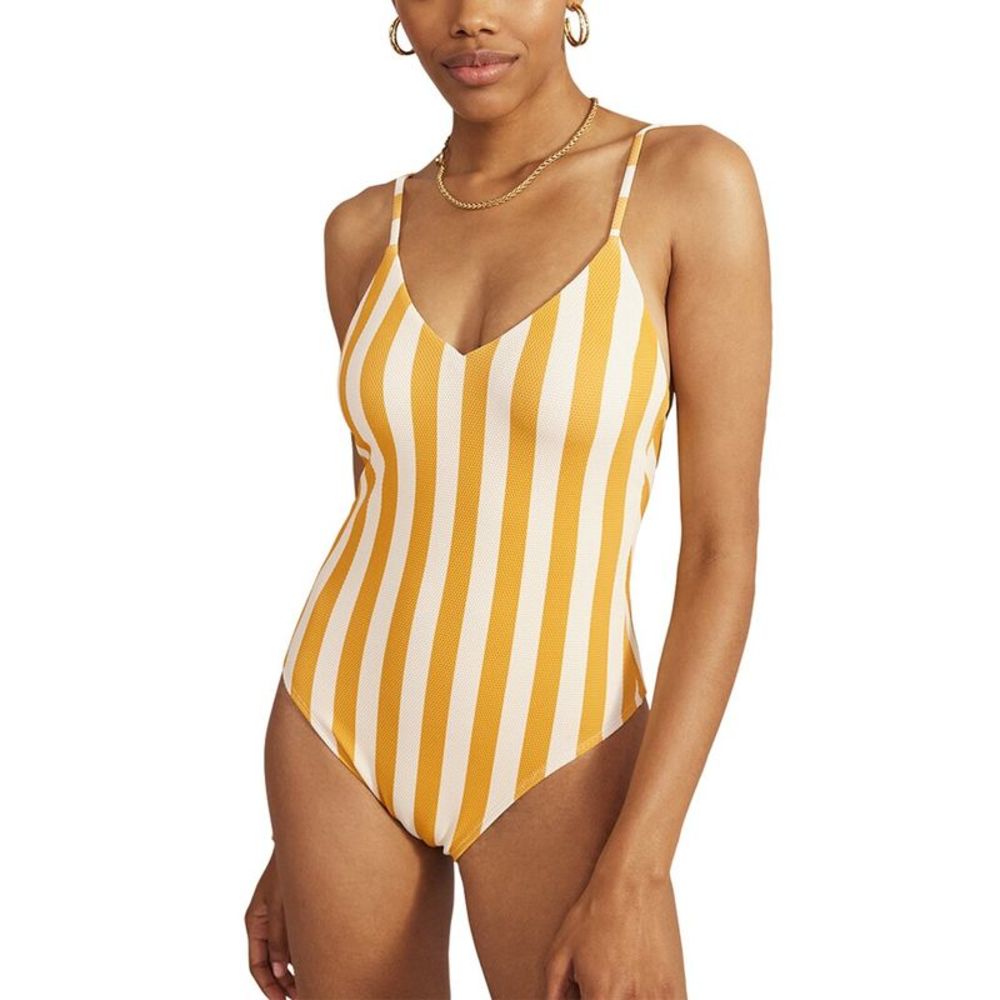 Boden Skinny Strap Stripe Swimsuit
